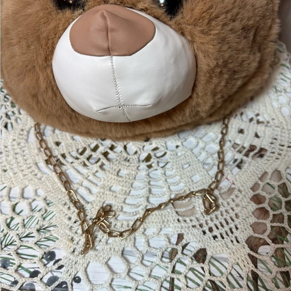 Brown Teddy Bear Crossbody Tote Bag